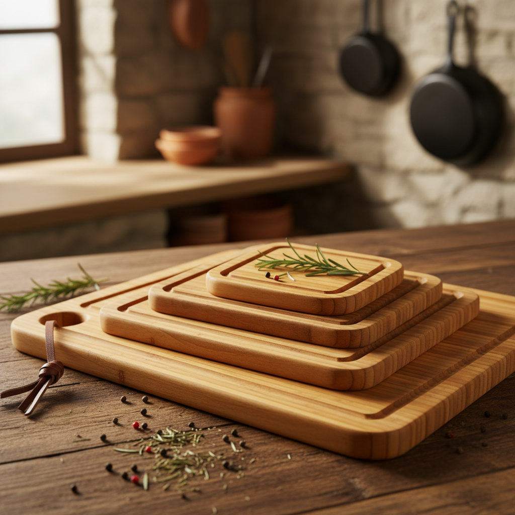 Bamboo Cutting Board Set - Detail