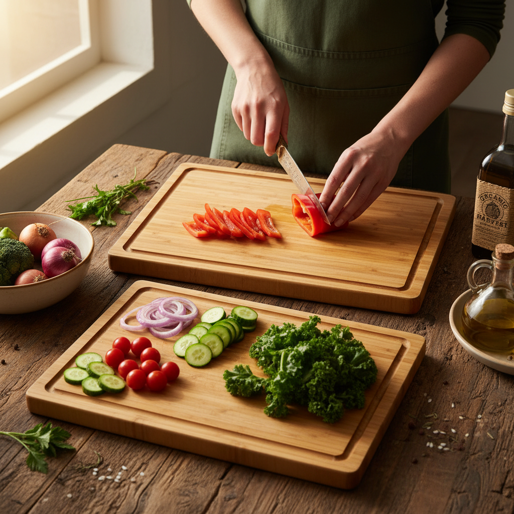 Bamboo Cutting Board Set - Lifestyle