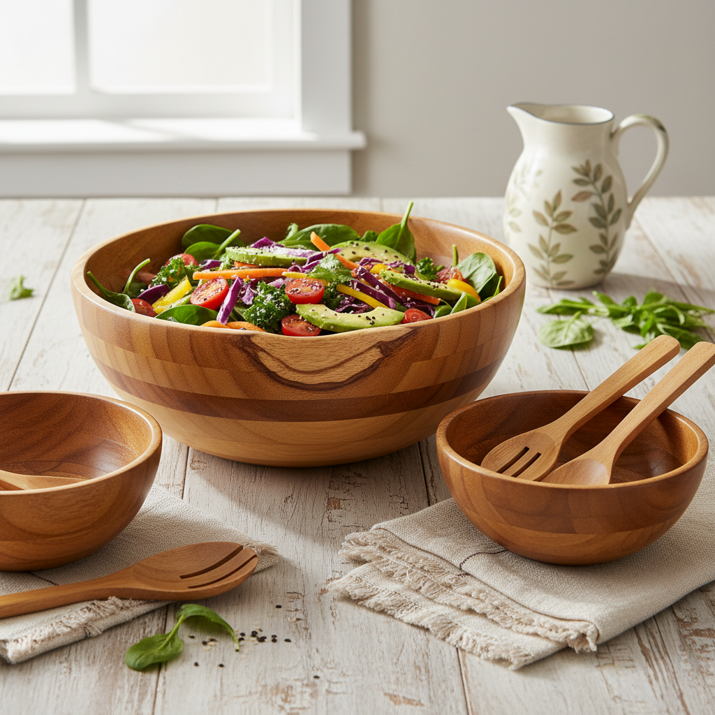 Bamboo Salad Bowl Set