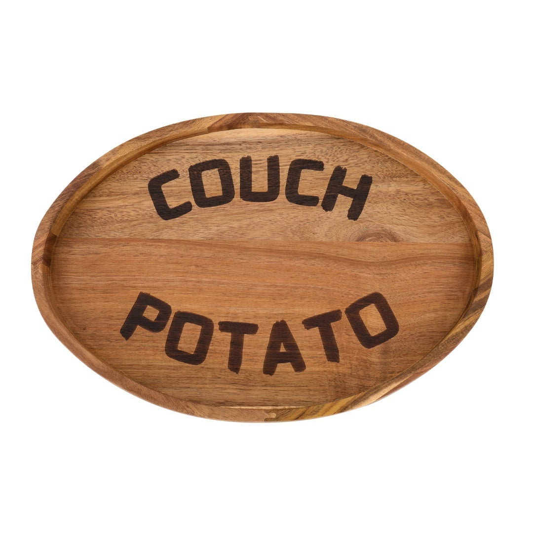 Couch Potato Tray-Smart Clip-On Sofa Tray Made of Acacia Wood